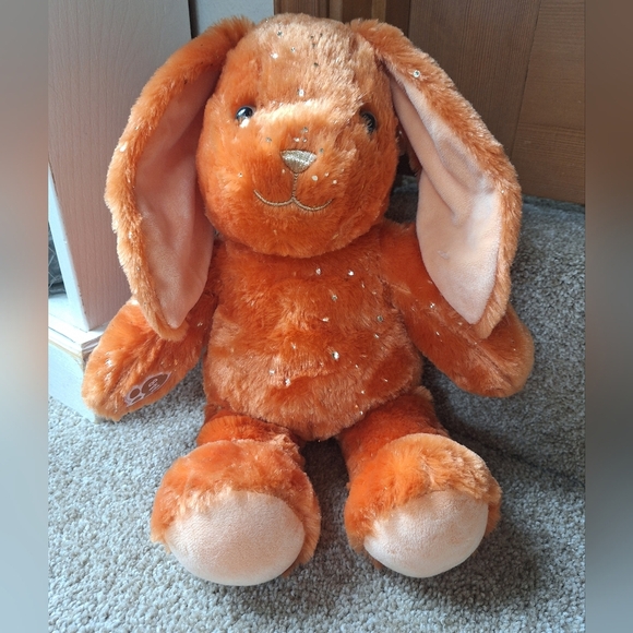 Build A Bear Pumpkin Spice Bunny Plush 2023 Tags Gold Flecks - Picture 1 of 8